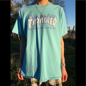 Icy Blue Thrasher Skate Tee